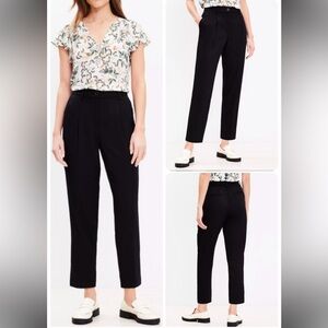 Loft Emory Tapered Cropped Pants Black 00P Petite EUC